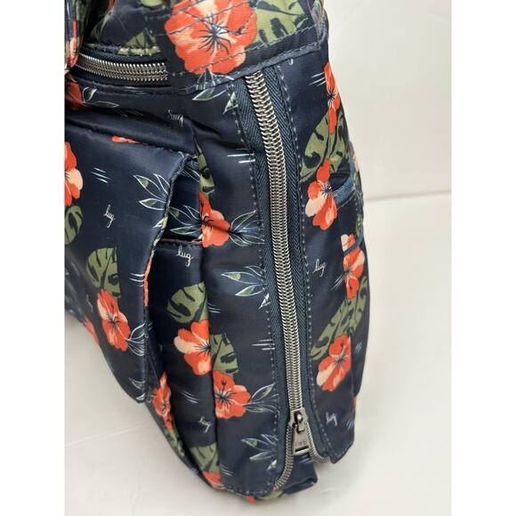 Lug Happy Camper Aloha Navy Blue/ Floral Messenger Travel Crossbody Shoulder Bag - Picture 3 of 16